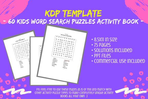 60 Kids Mixed Word Search Puzzle Games: A Versatile Tool for Creative and Educational Projects