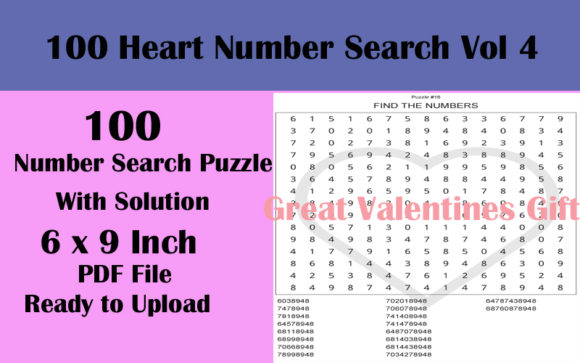 Discover the Joy of 100 Number Search Valentines Puzzles V4