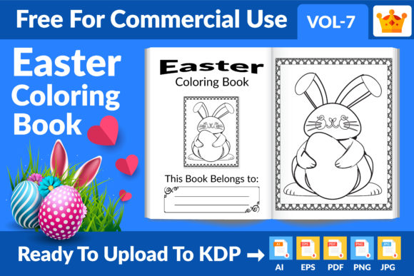 Easter Coloring Book KDP Interior Vol 7: A Creative and Versatile Resource for Kids and Entrepreneurs