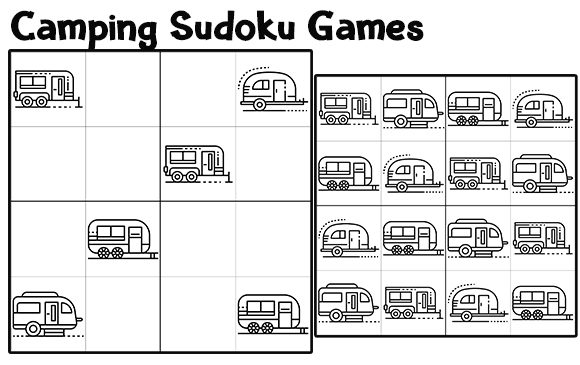 Explore Creative Fun with Camping Sudoku Set 2