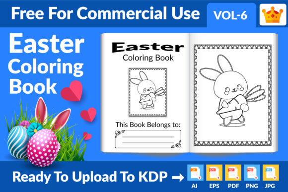Explore Creativity with Easter Coloring Book KDP Interior Vol 6