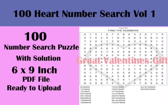 Explore the Joy of 100 Number Search Valentines Puzzles V1