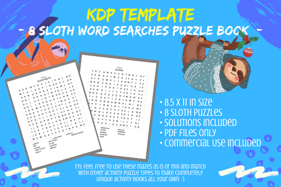 Exploring the 8 Sloth Word Search Puzzles Book: A Versatile Activity Resource