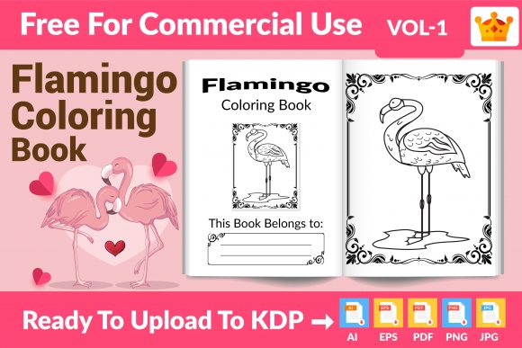 Flamingo Coloring Page KDP Interior V.1