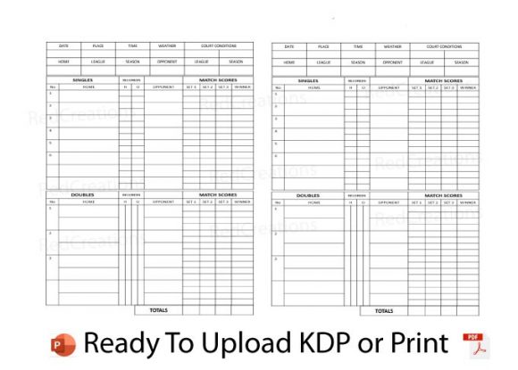 KDP Tennis Score Notebook: A Creative Essential