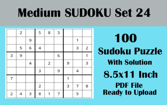 Mastering Sudoku with Sudoku Puzzle 100 MEDIUM 8.5x11 KDP V 24