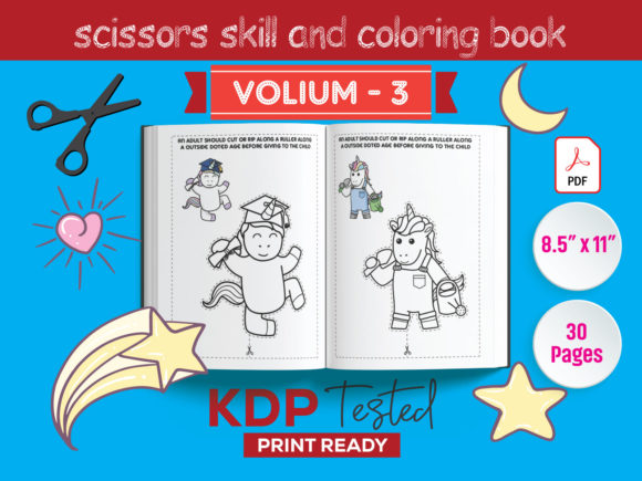 Unicorn Scissors Skill and Coloring Book