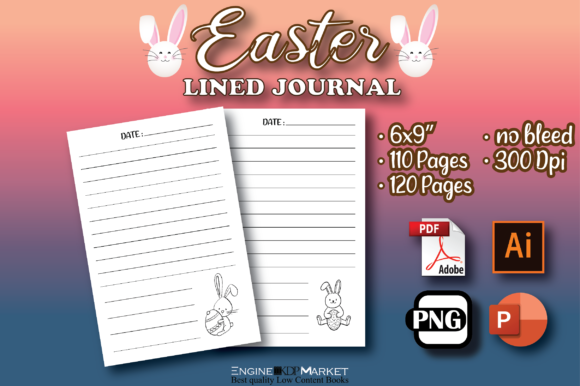 Unleash Your Creativity with the Easter Lined Journal - KDP Template
