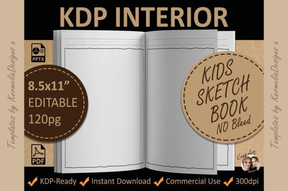 Unlock Creativity with the 8.5x11 Kids Sketchbook Interior Template